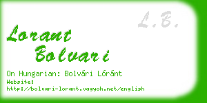 lorant bolvari business card