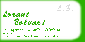 lorant bolvari business card